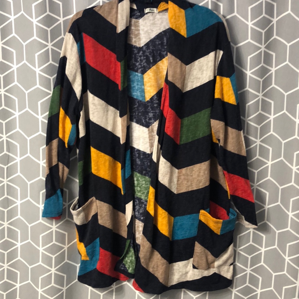 Color block cardigan